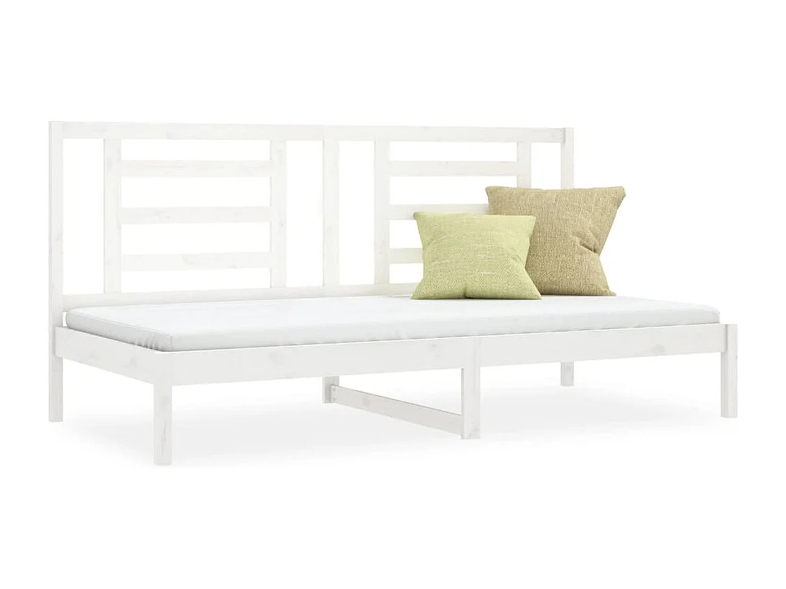 Sofá cama madera maciza de pino blanco 80x200 cm