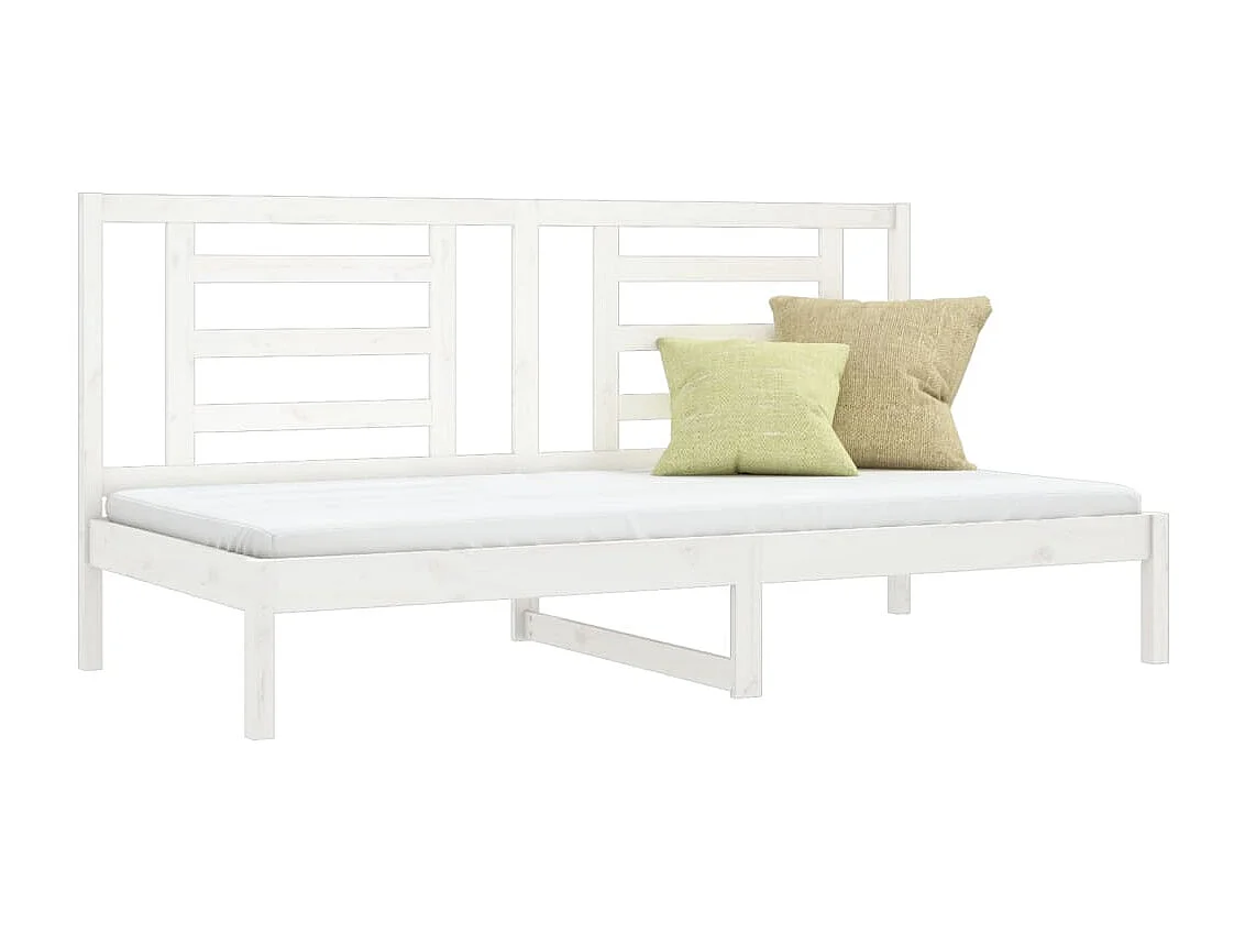 Sofá cama madera maciza de pino blanco 80x200 cm