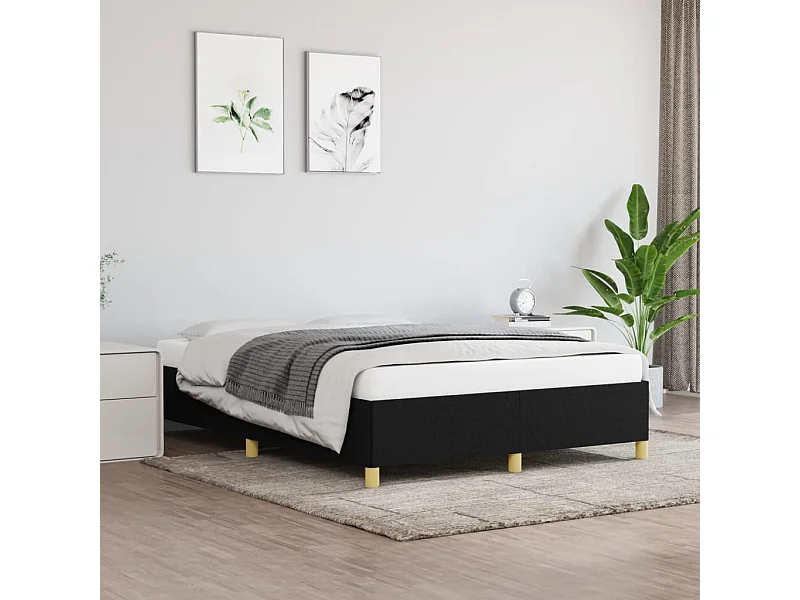 Estrutura de cama 140x200 cm tecido preto