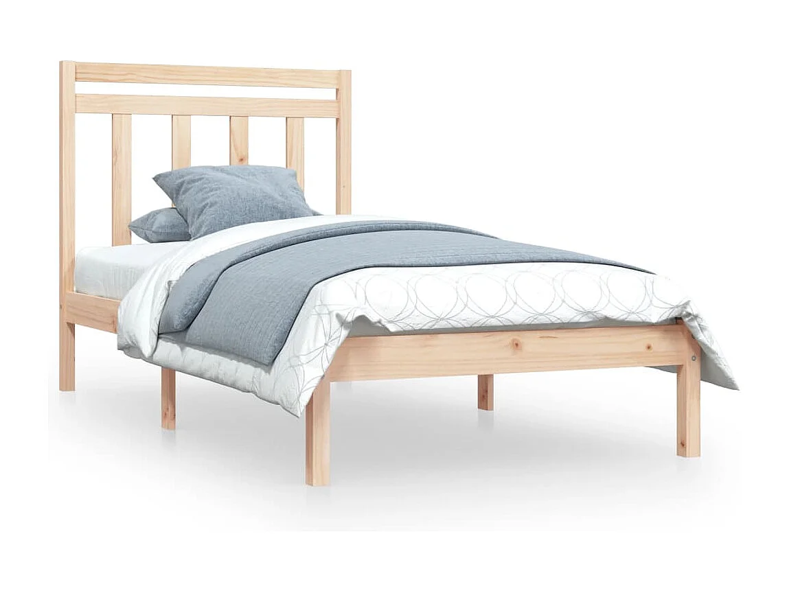 Estructura de cama madera maciza 100x200 cm