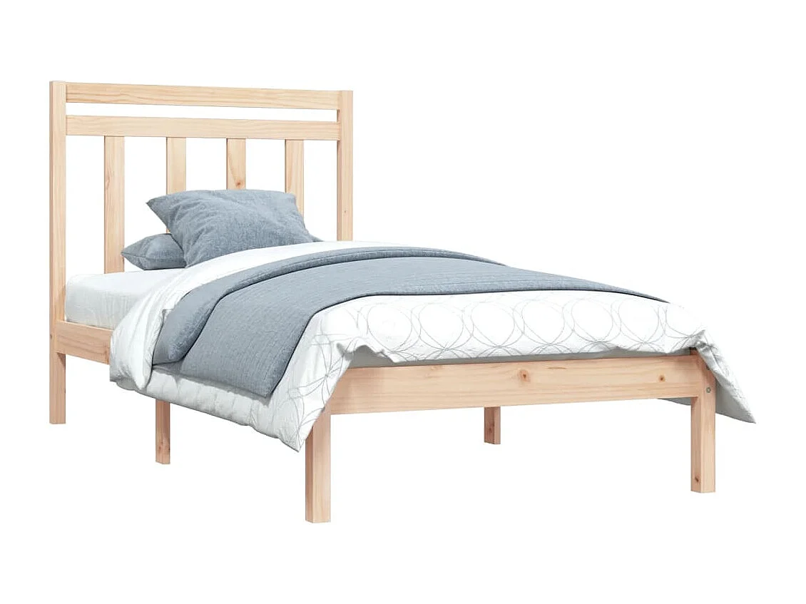 Estructura de cama madera maciza 100x200 cm