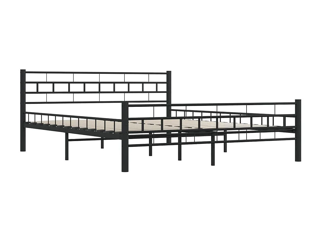Estructura de cama de acero negro 160x200 cm