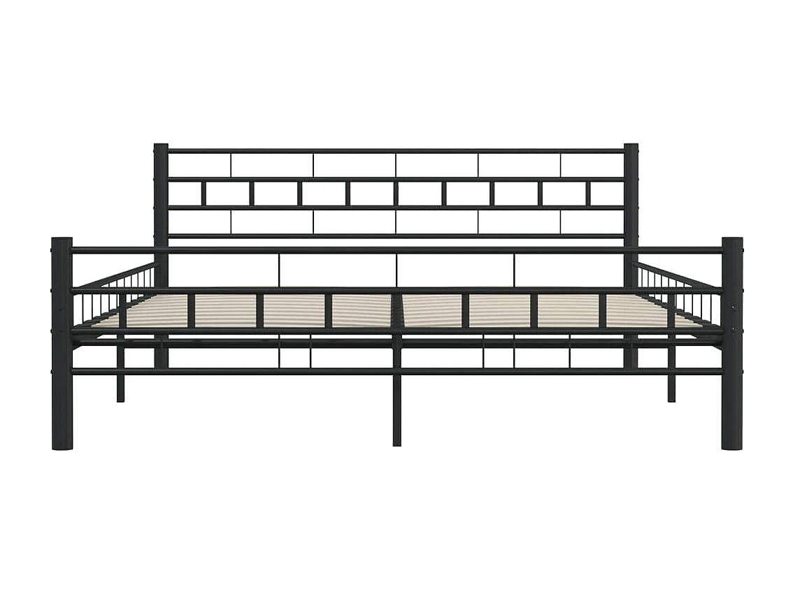 Estructura de cama de acero negro 160x200 cm