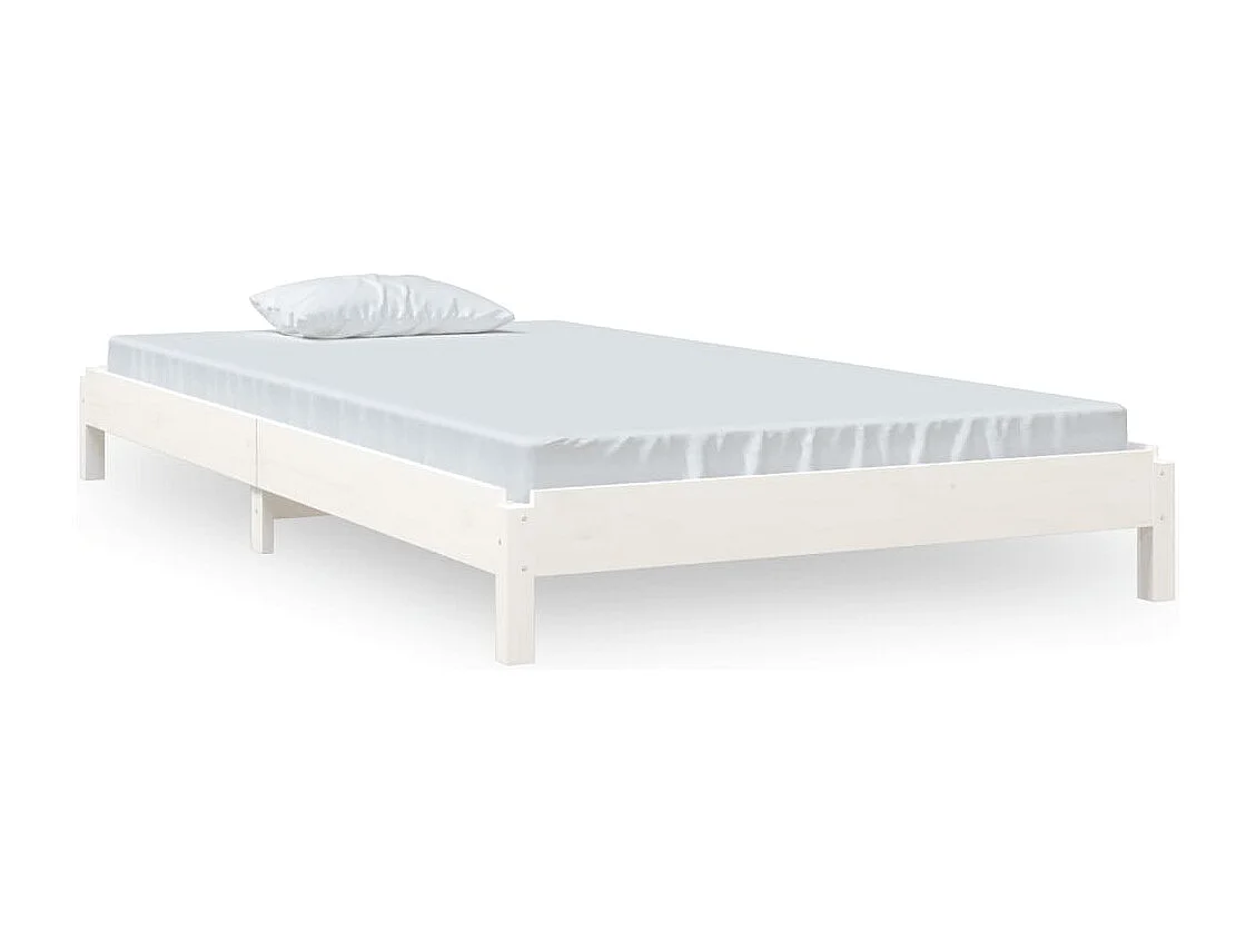 Lit empilable Blanc 80x200 cm Bois de pin massif