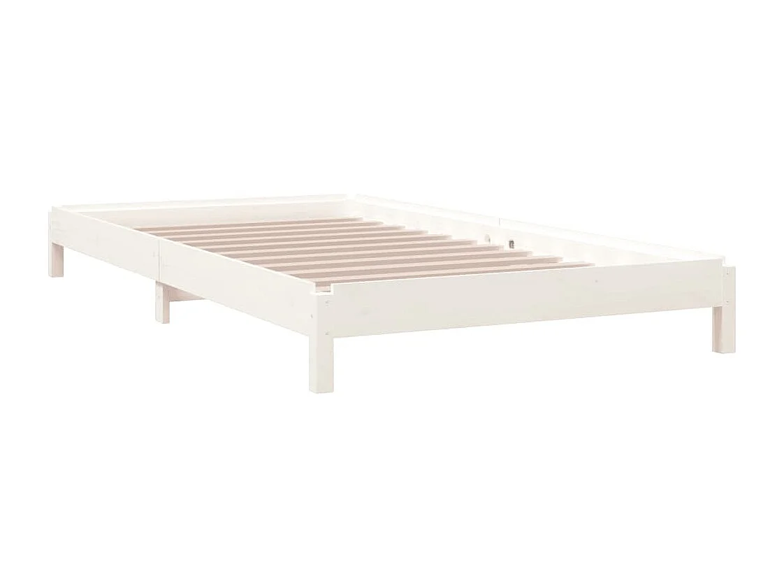 Lit empilable Blanc 90x200 cm Bois de pin massif