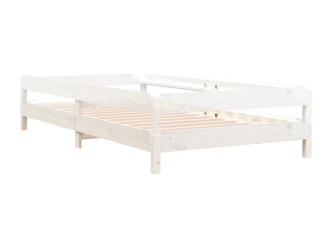 Cama empilhável 90x200 cm madeira de pinho maciça branco
