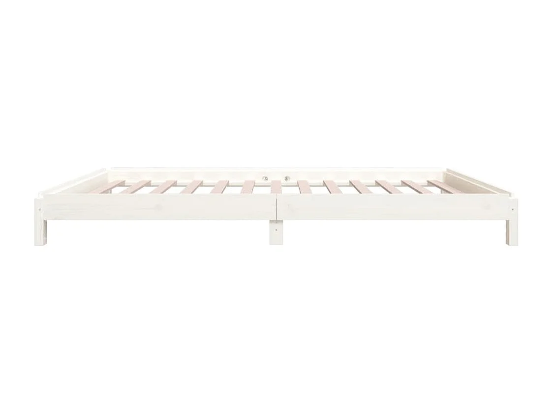 Cama empilhável 90x200 cm madeira de pinho maciça branco