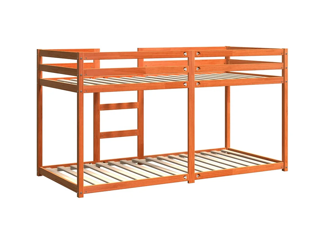 Lit superposé cire marron 90x200 cm bois de pin massif