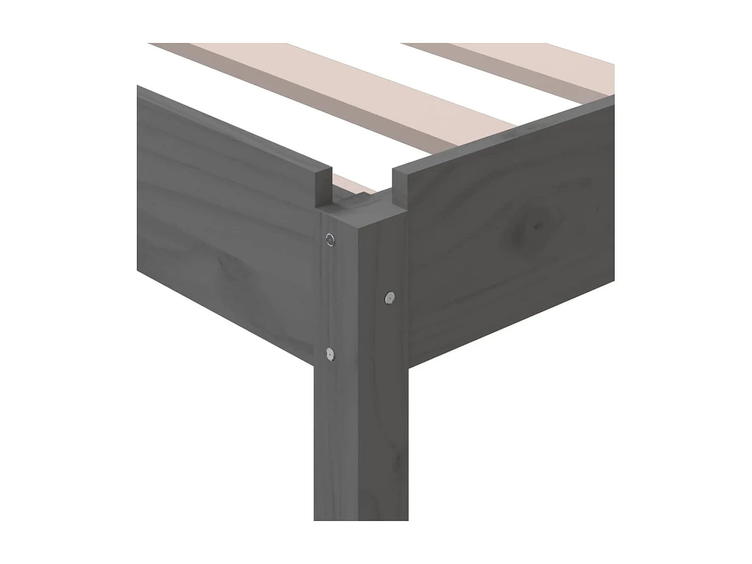 Bed stapelbaar 75x190 cm massief grenenhout grijs