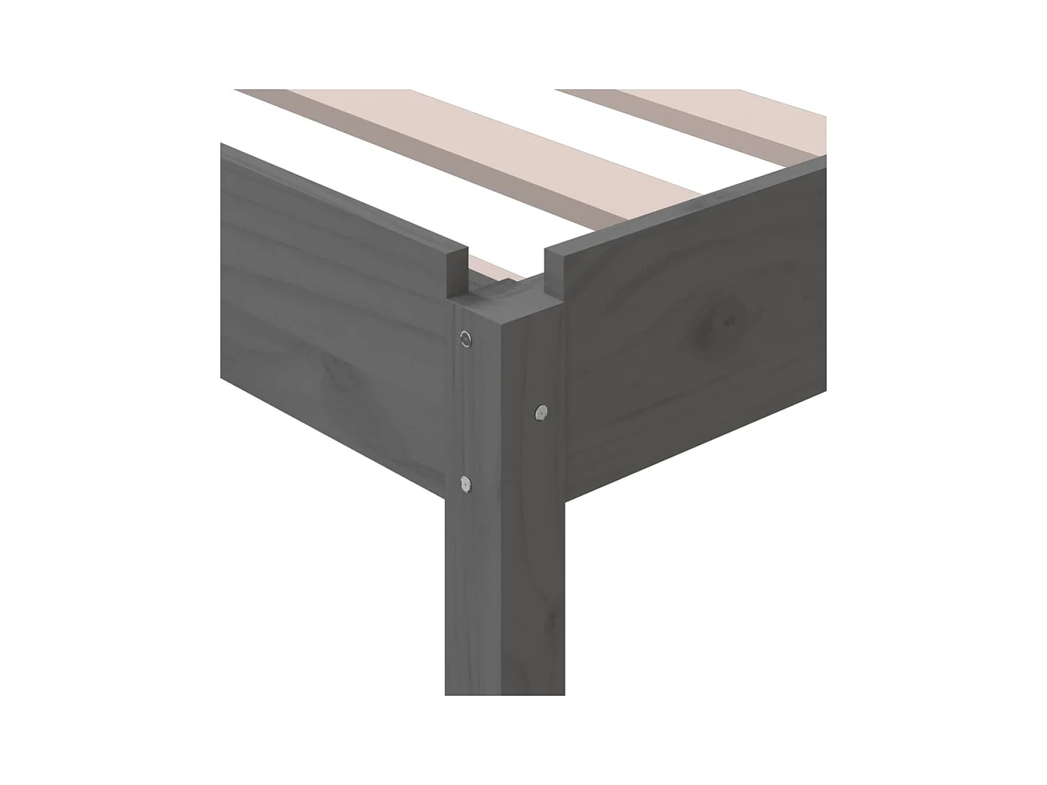 Lit empilable Gris 75x190 cm Bois de pin massif