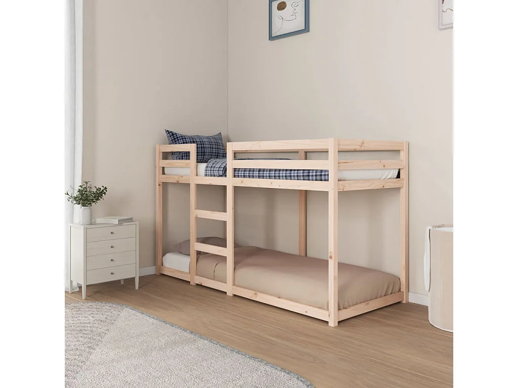 Litera de madera maciza de pino 75x190 cm