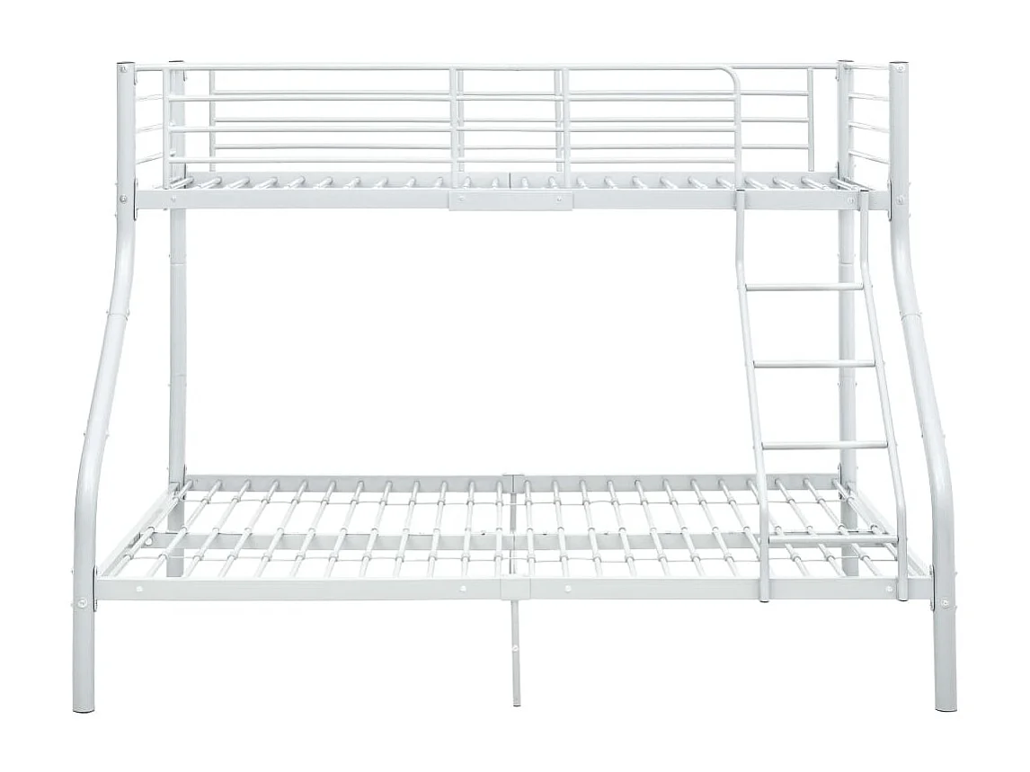 Cadre de lit superposé Blanc Métal 140x200 cm/90x200 cm