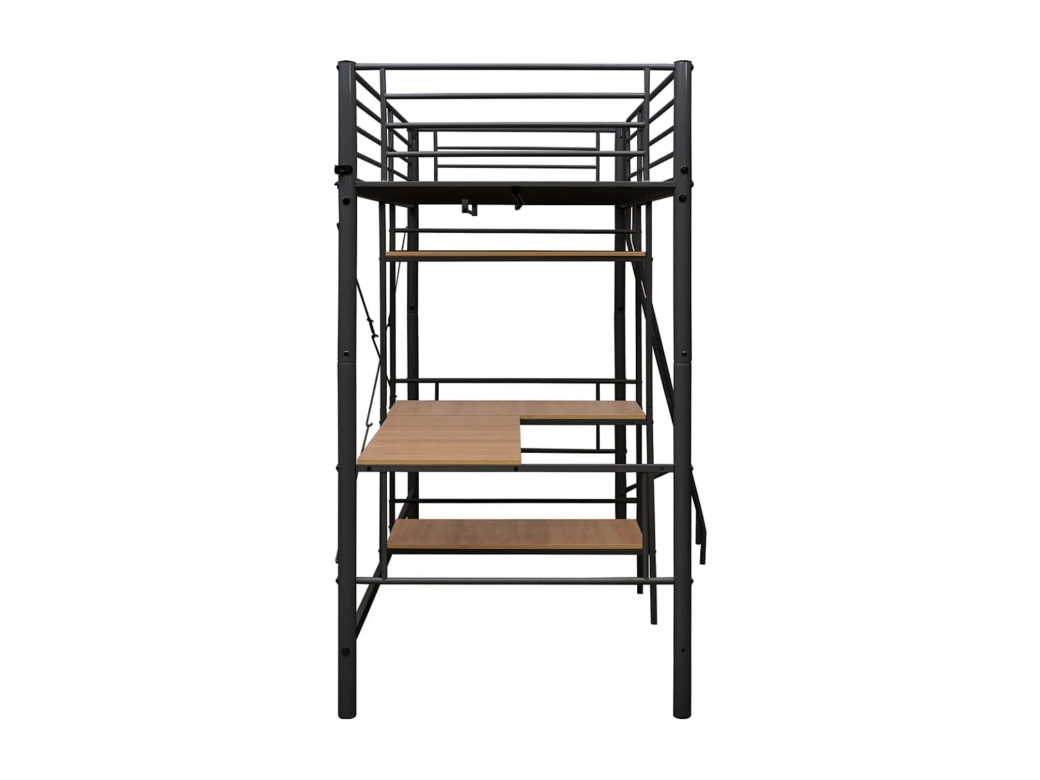 Lit superposé avec cadre de table Gris Métal 90x200 cm