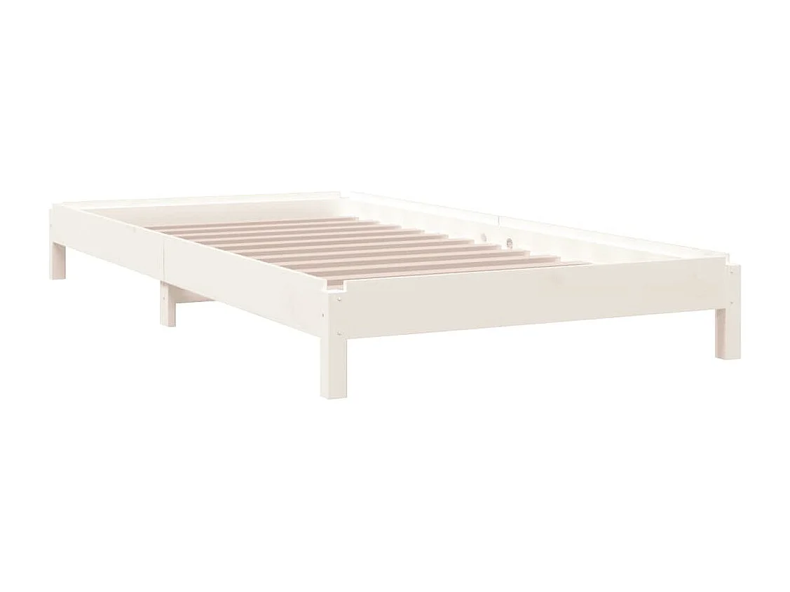 Bed stapelbaar 90x190 cm massief grenenhout wit