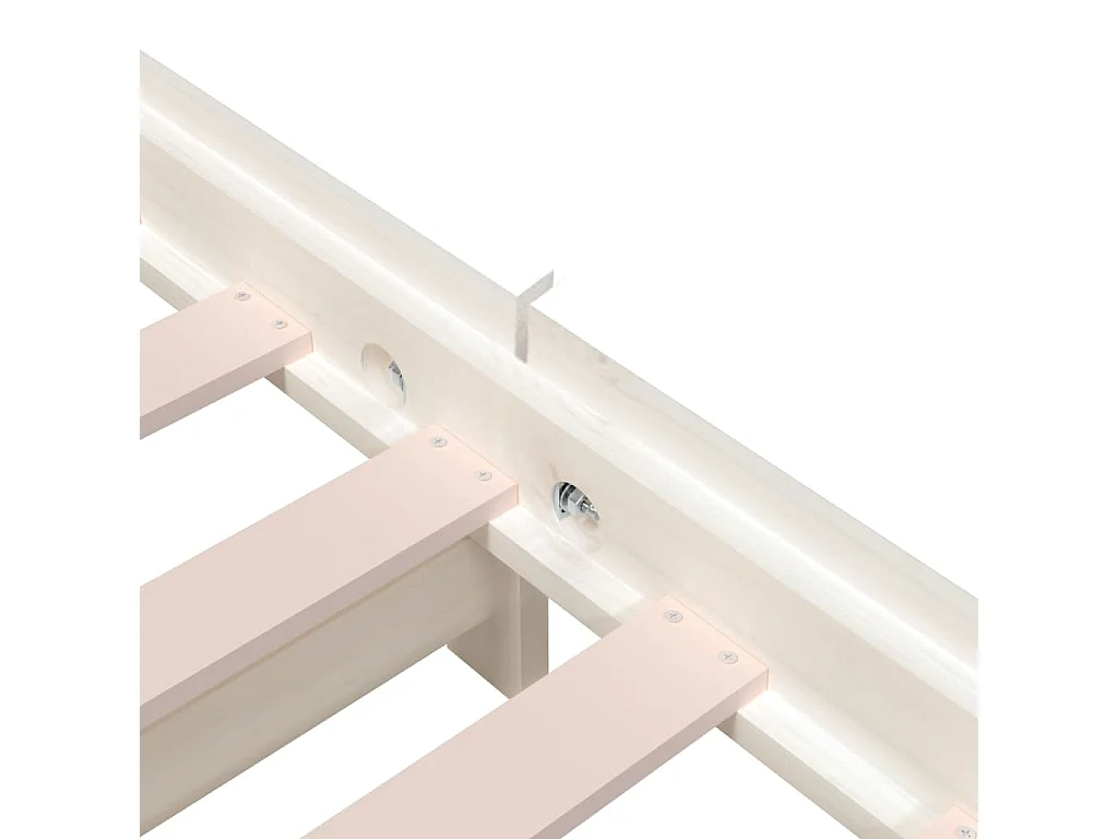 Bed stapelbaar 90x190 cm massief grenenhout wit