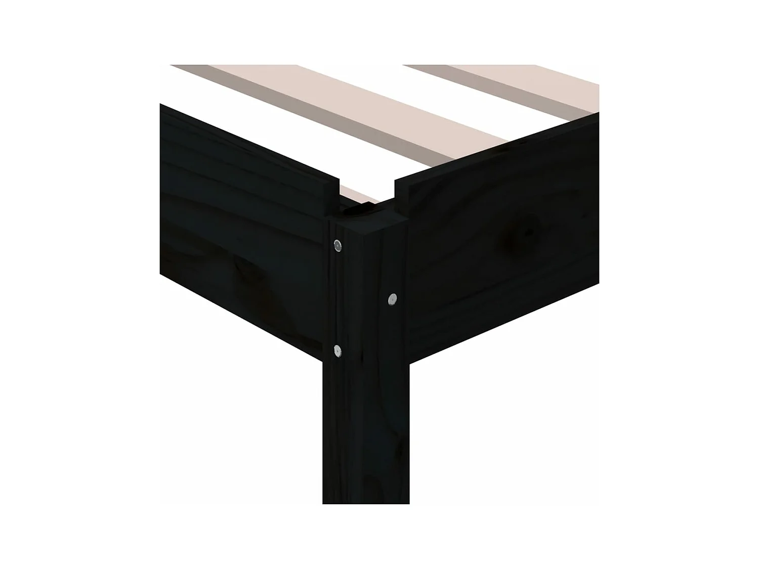 Cama apilable de madera pino maciza negro 75x190 cm