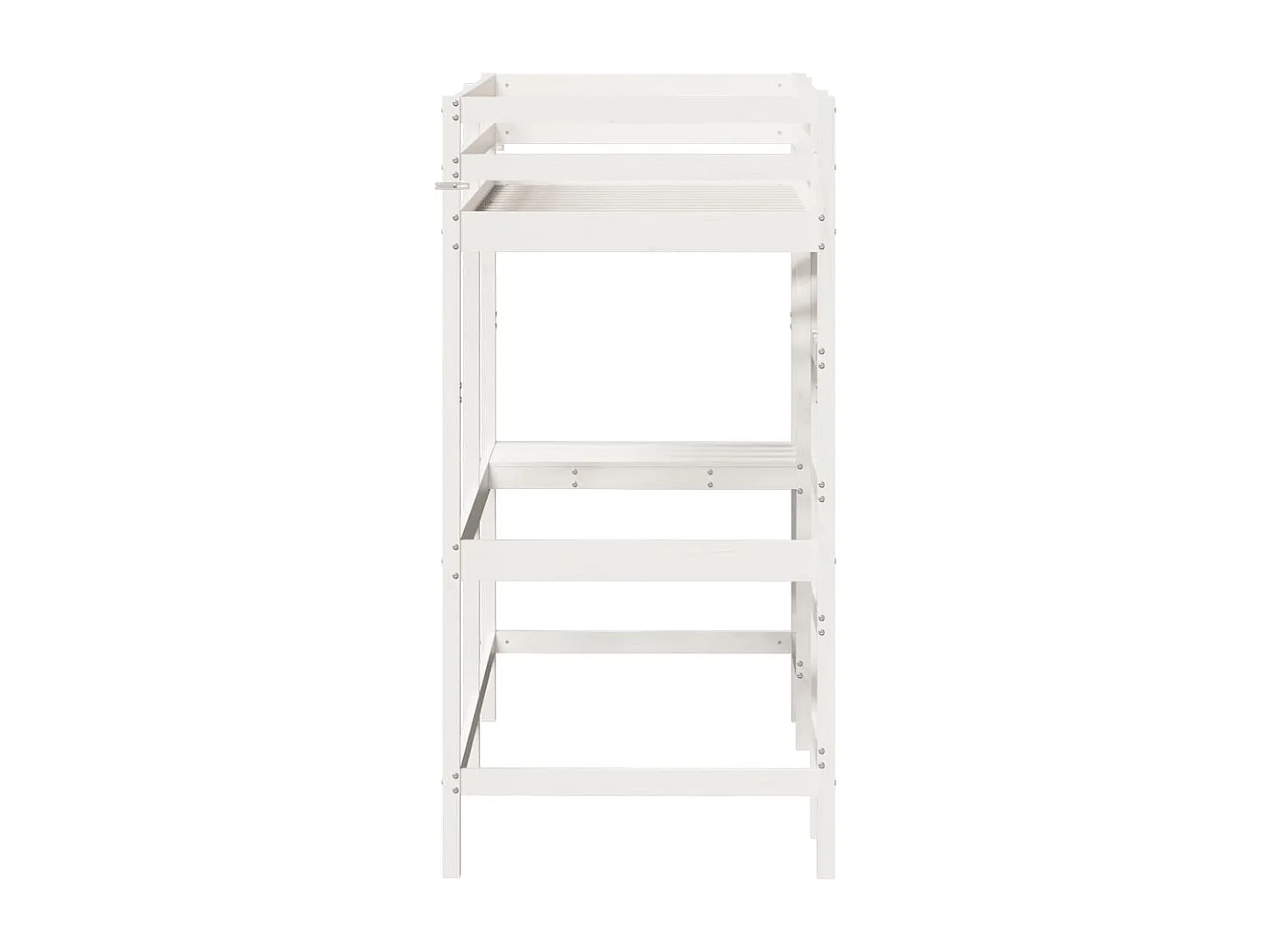 Lit superposé avec bureau blanc 80x200 cm bois de pin massif