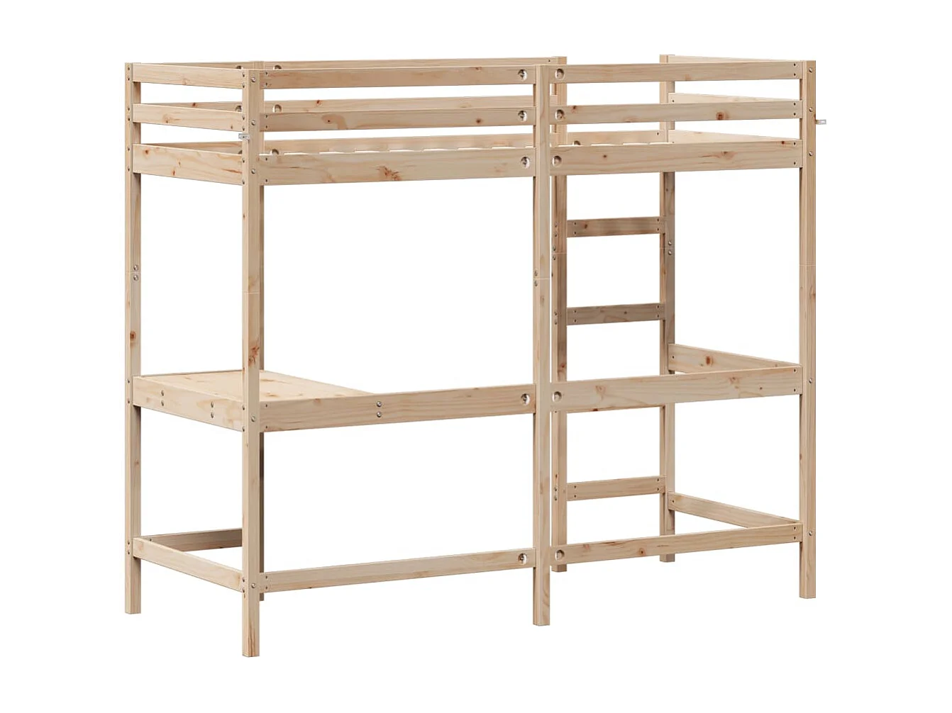 Lit superposé avec bureau 75x190 cm bois de pin massif