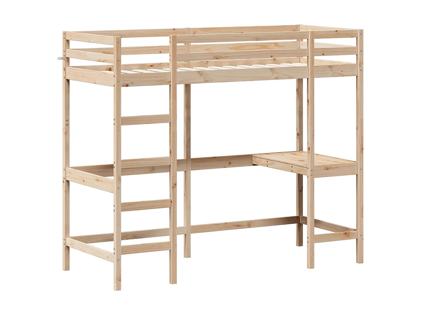 Lit superposé avec bureau 75x190 cm bois de pin massif