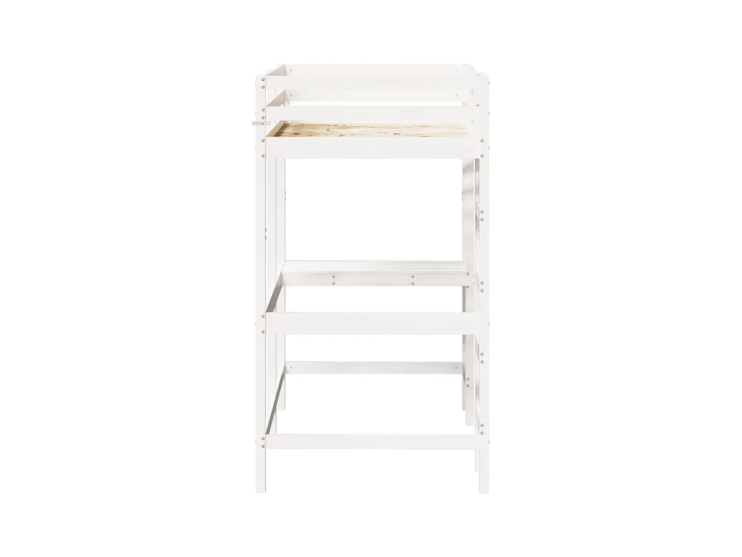 Lit superposé avec bureau blanc 90x200 cm bois de pin massif