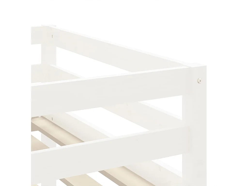 Cama alta de niños escalera madera maciza pino blanco 80x200 cm