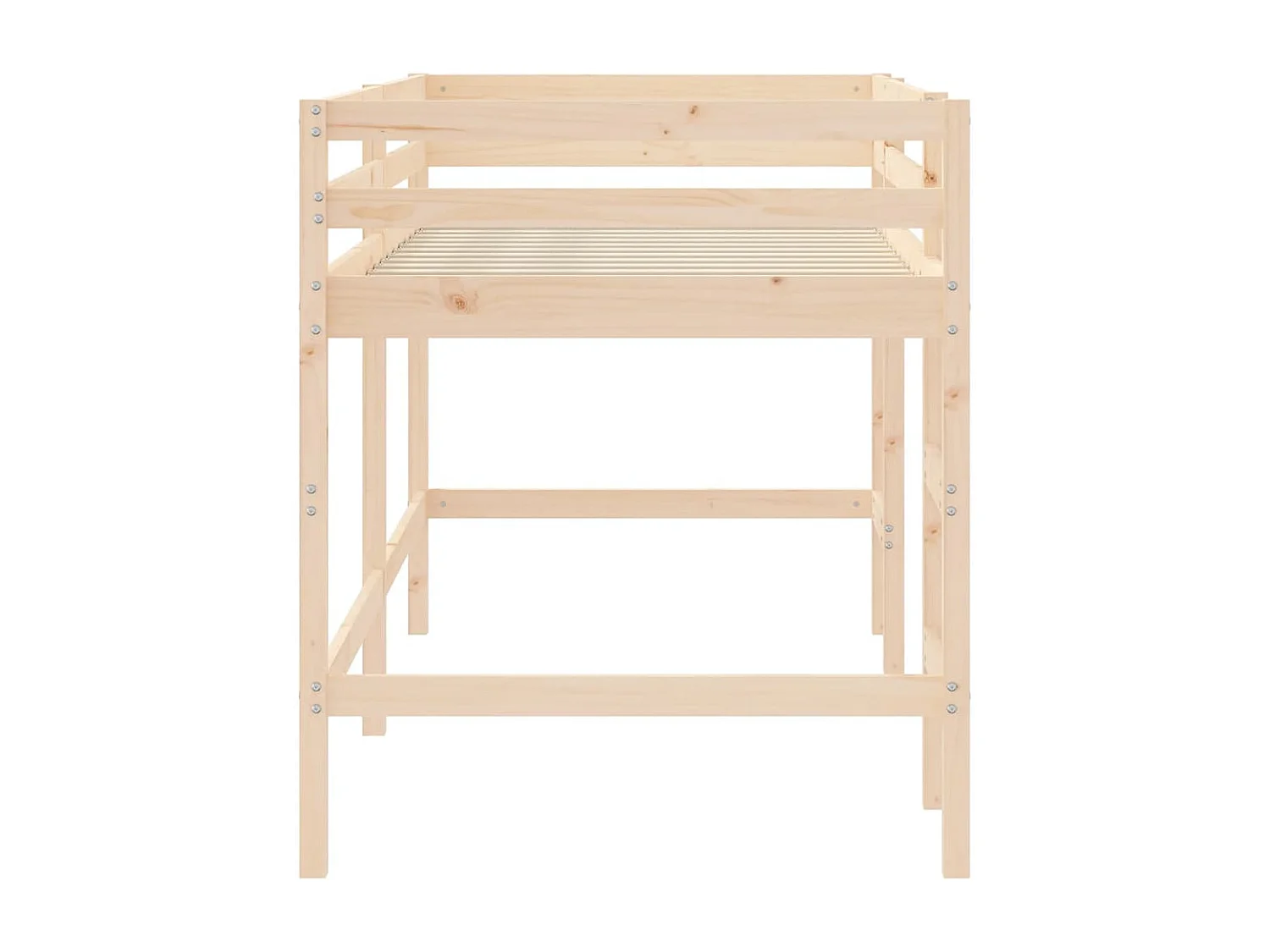 Cama alta de niños con escalera madera maciza pino 90x200 cm