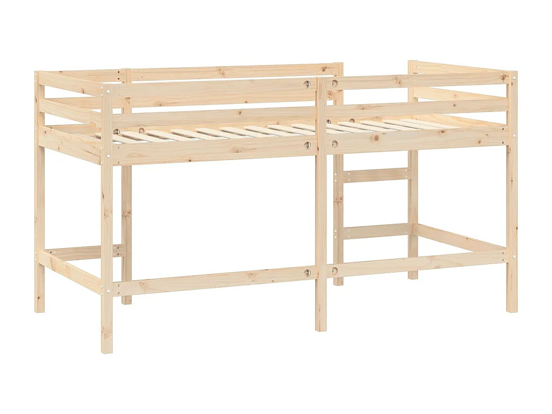 Lit mezzanine enfants échelle 80x200 cm bois pin massif