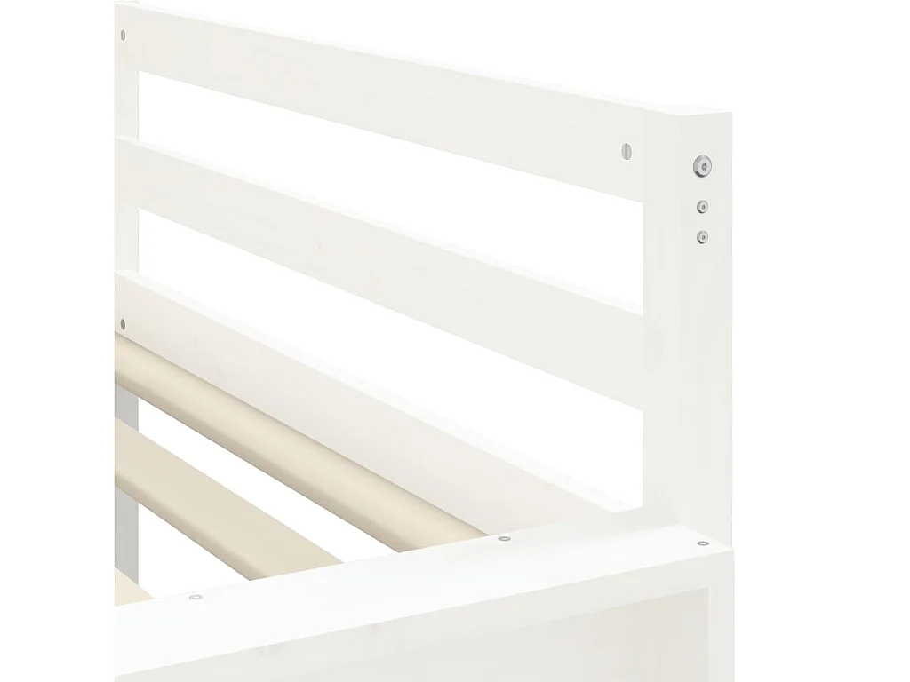 Lit mezzanine enfants toboggan blanc 80x200 cm bois pin massif