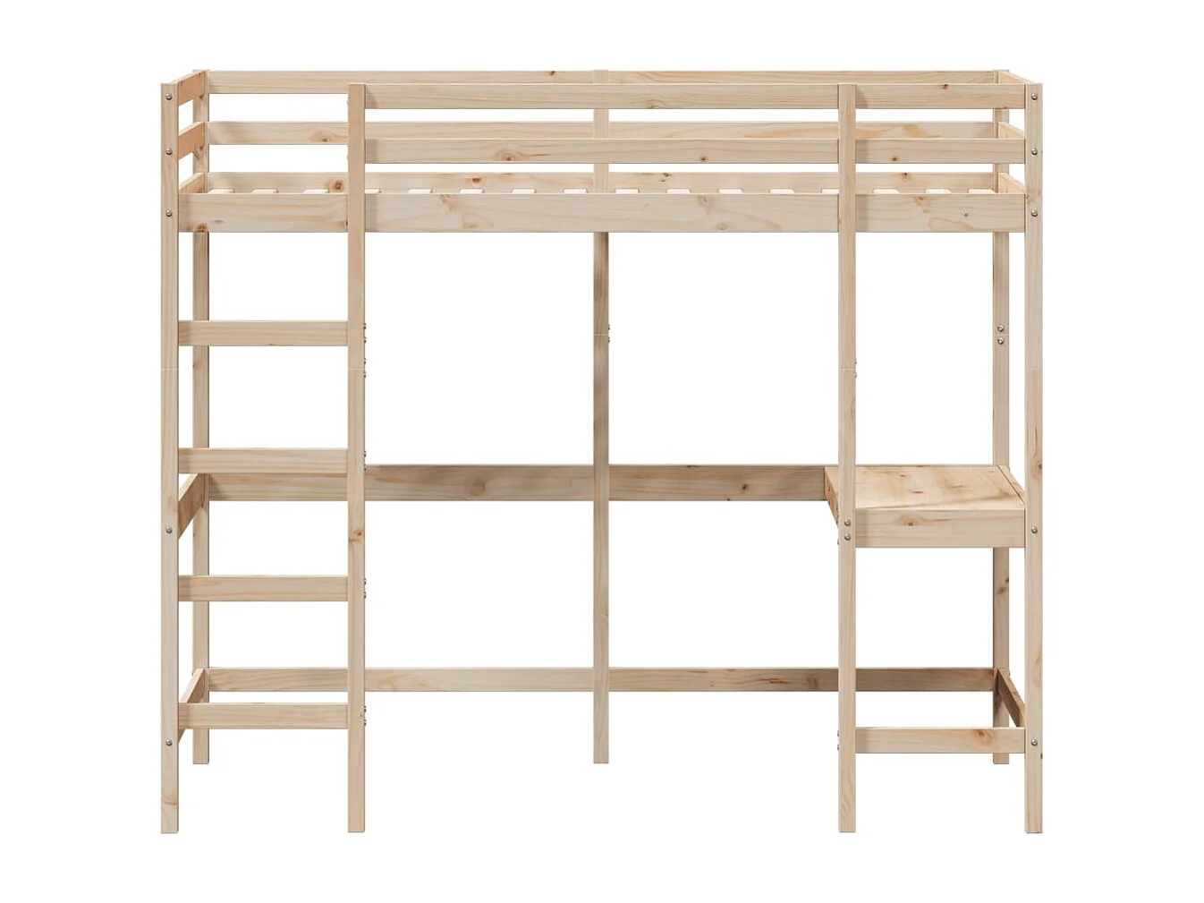 Lit superposé avec bureau 100x200 cm bois de pin massif