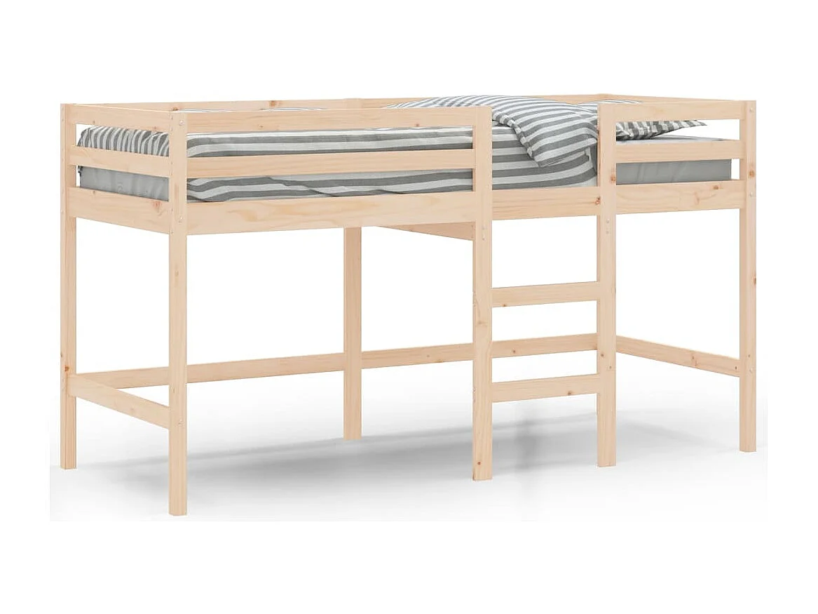 Lit mezzanine enfants échelle 80x200 cm bois pin massif