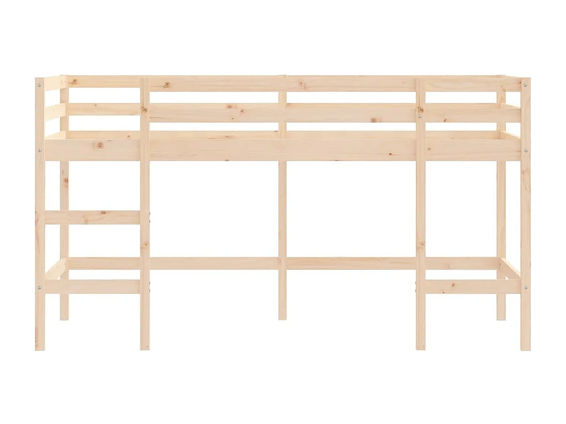 Kinderhoogslaper met ladder 90x190 cm massief grenenhout