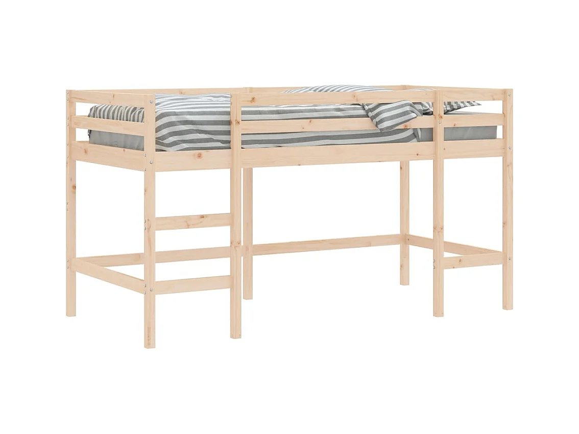Lit mezzanine enfants échelle 90x190 cm bois pin massif