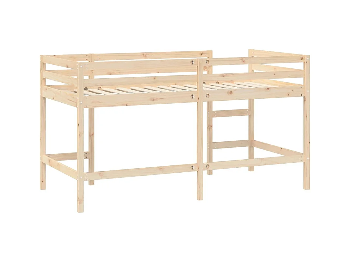 Lit mezzanine enfants échelle 90x190 cm bois pin massif