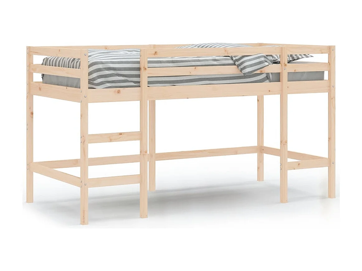Lit mezzanine enfants échelle 90x190 cm bois pin massif