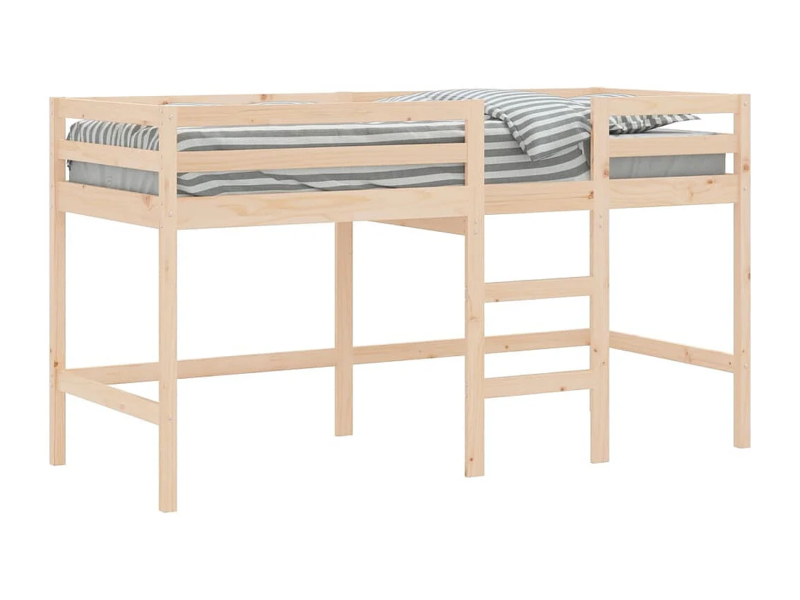 Kinderhoogslaper met ladder 90x200 cm massief grenenhout