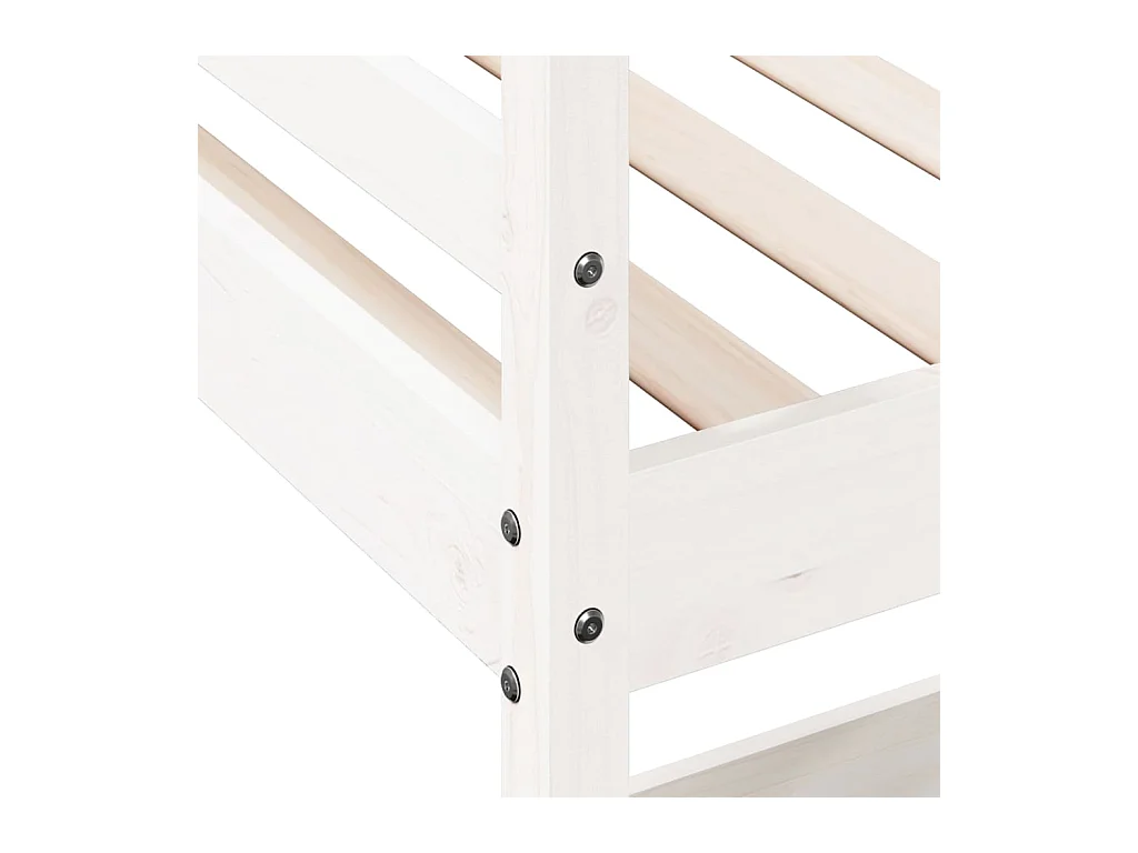 Hoogslaper met bureau massief grenenhout wit 75x190 cm