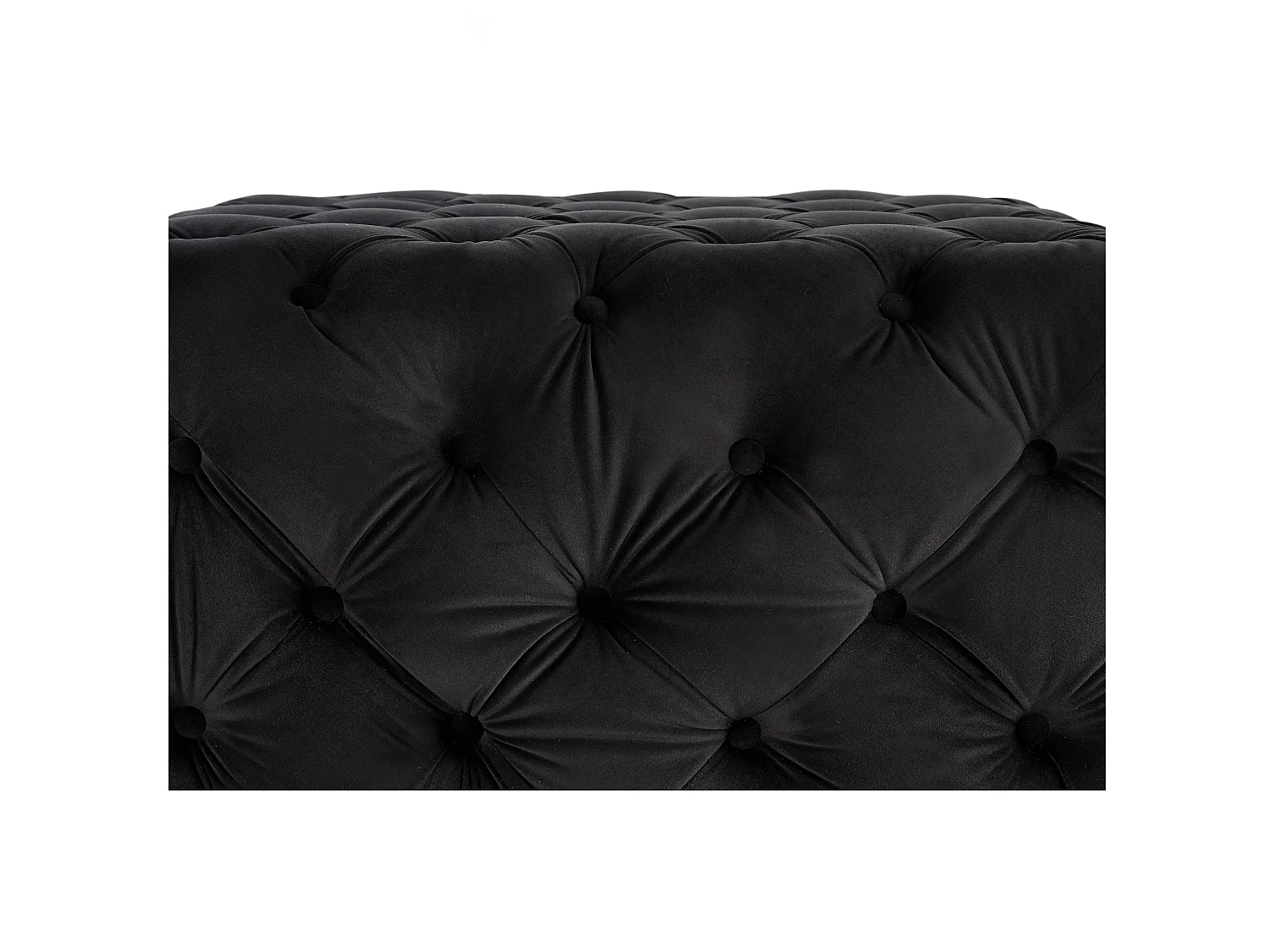Pouf ou Repose-pieds en Velours Rectangulaire - Petit - Gris anthracite