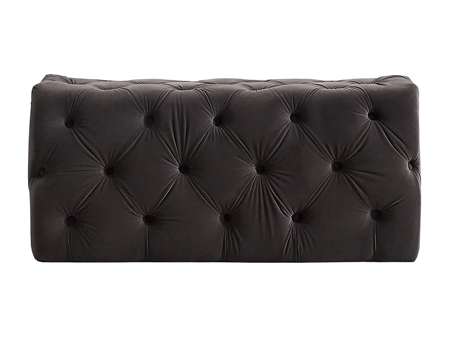 Pouf ou Repose-pieds en Velours Rectangulaire - Petit - Gris