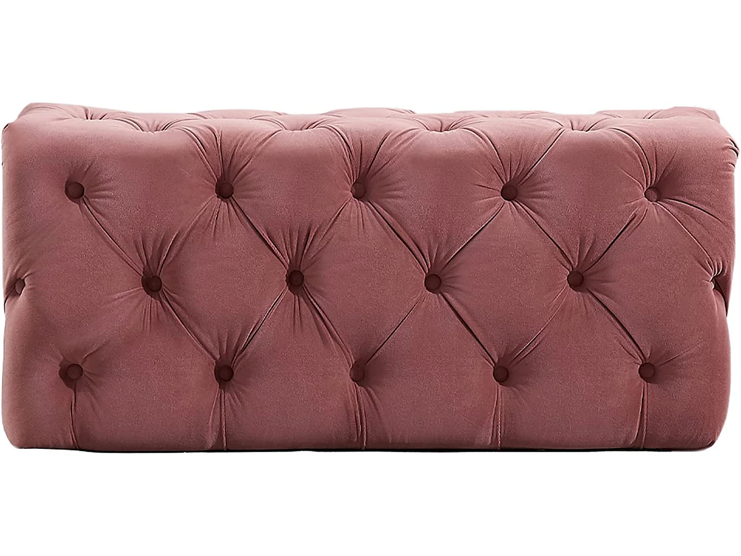 Pouf ou Repose-pieds en Velours Rectangulaire - Petit - Rose