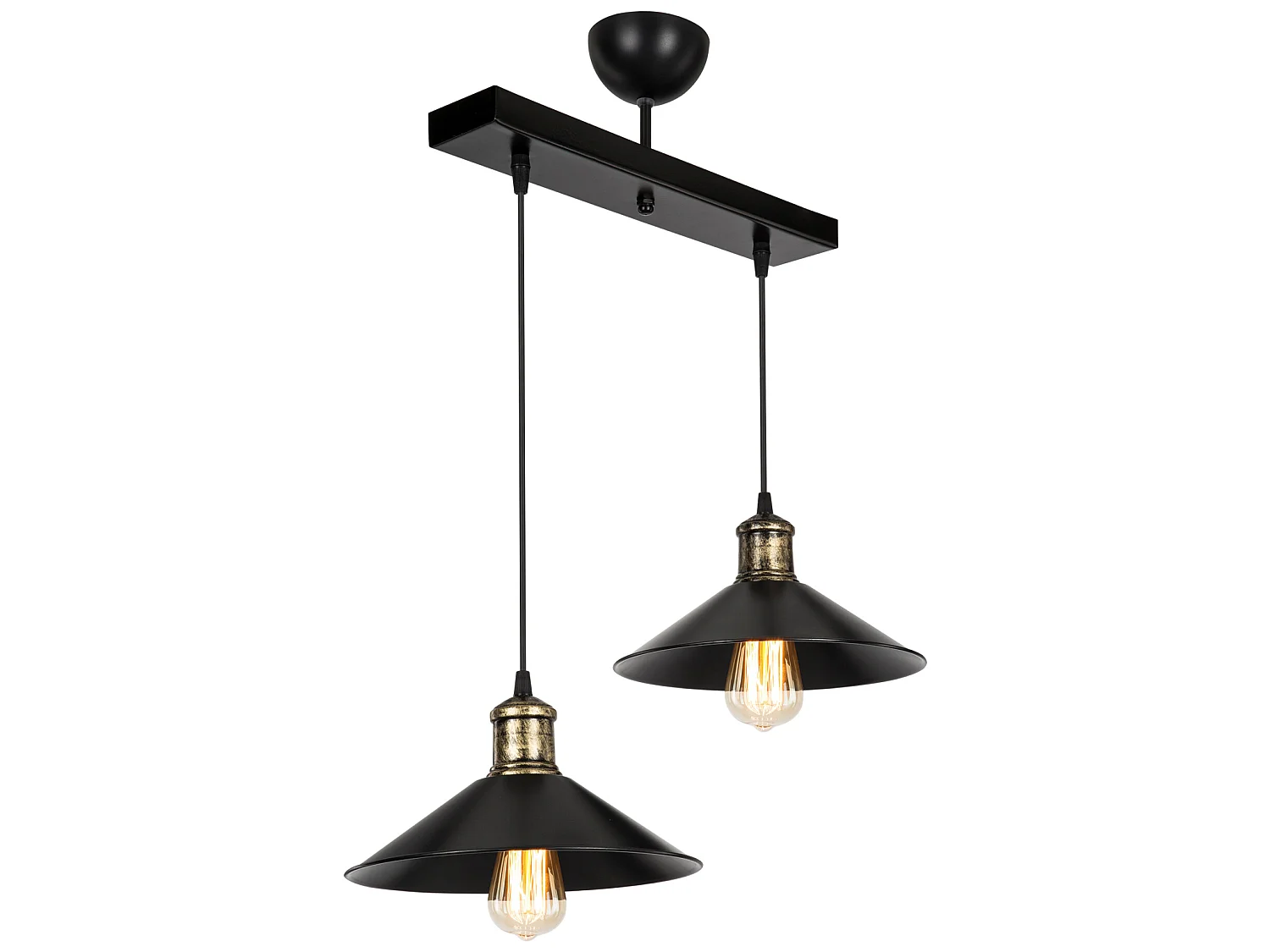 Suspension Crosby en plastique hauteur 71 cm 2 x E27 noir / bronze patiné [lux.pro]