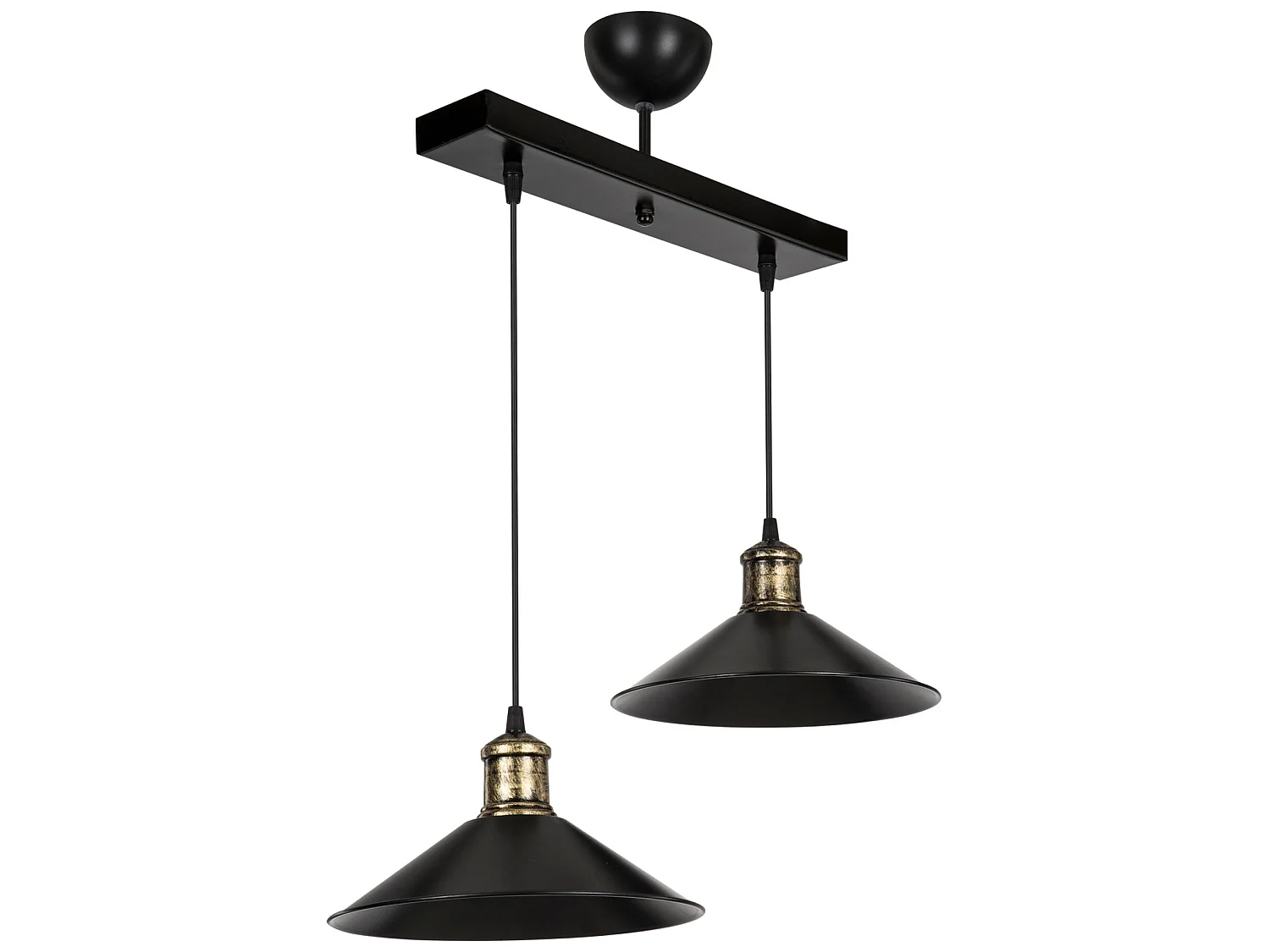 Suspension Crosby en plastique hauteur 71 cm 2 x E27 noir / bronze patiné [lux.pro]