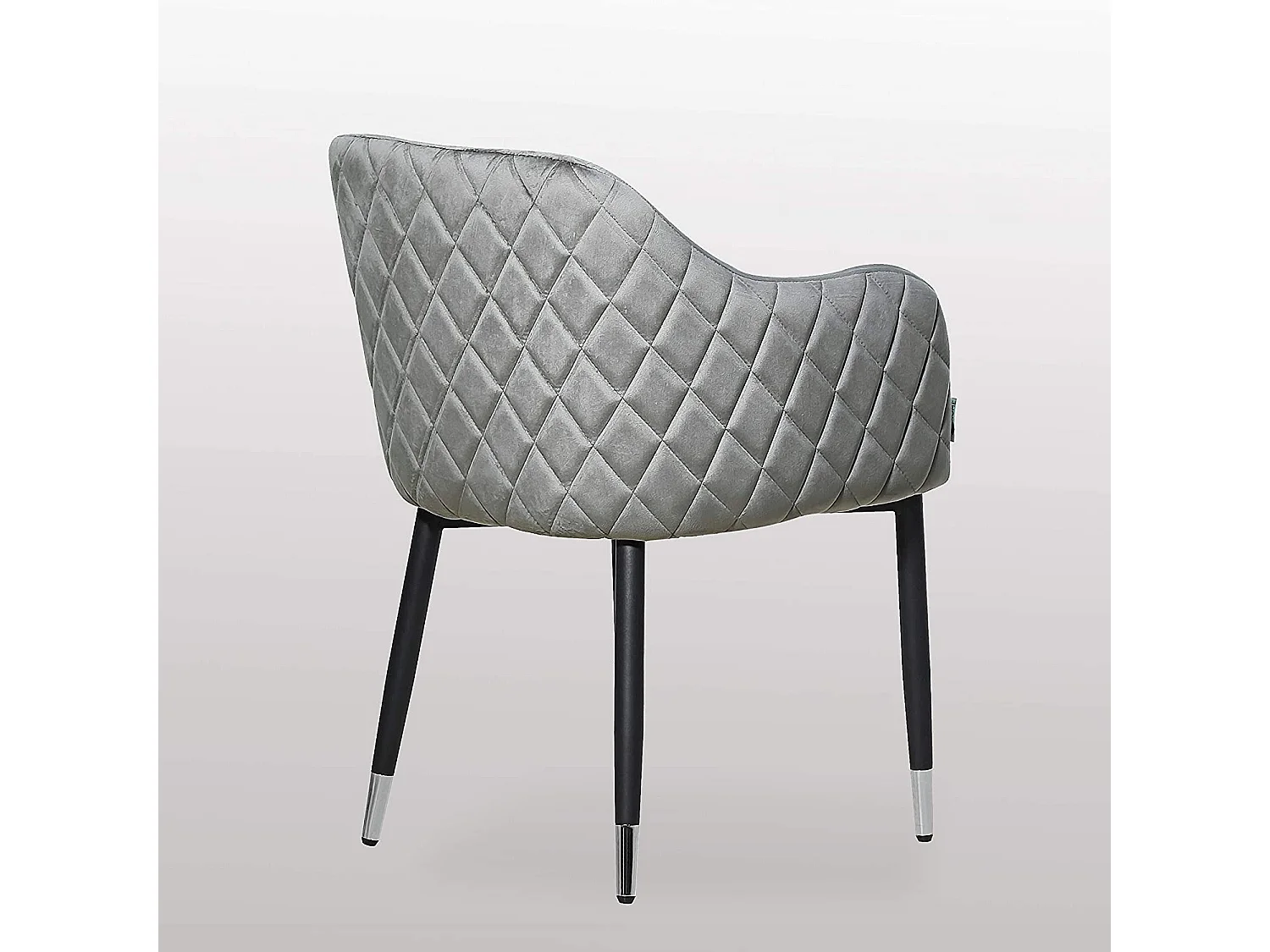 VERONA - Fauteuil en Velours - Style Vintage - Gris