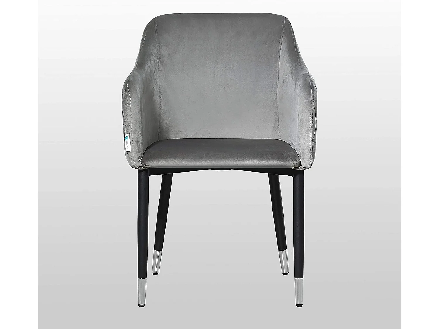 VERONA - Fauteuil en Velours - Style Vintage - Gris