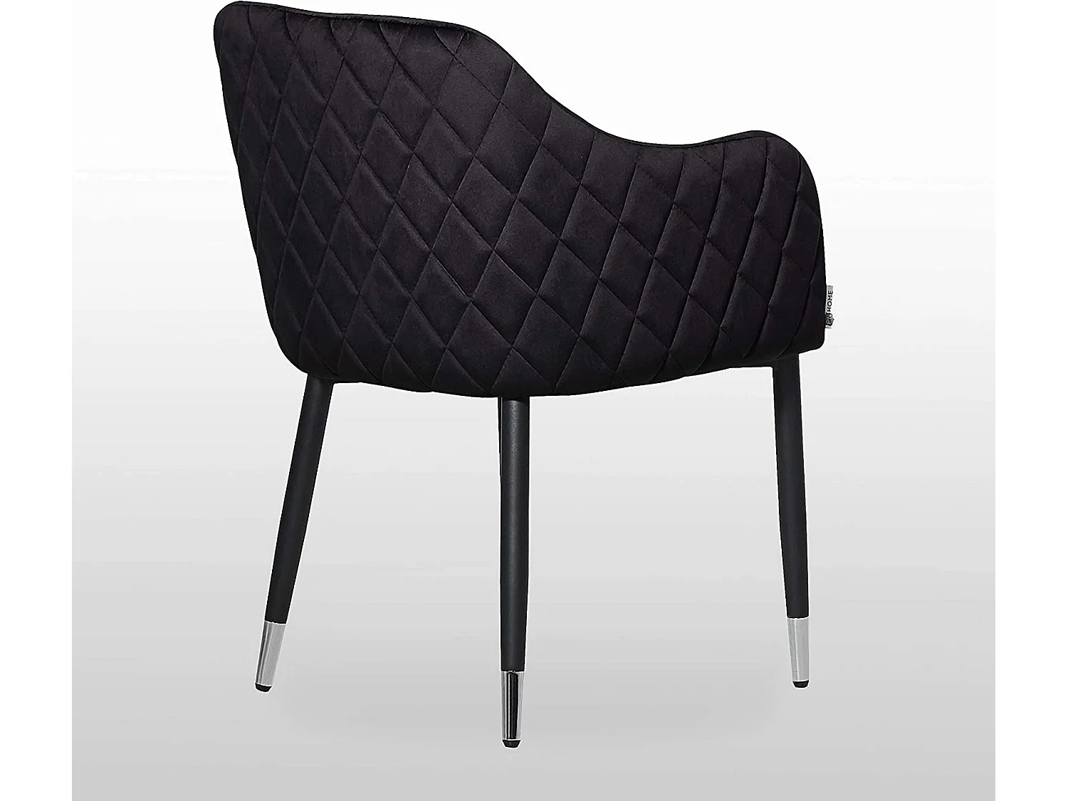 VERONA - Fauteuil en Velours - Style Vintage - Noir