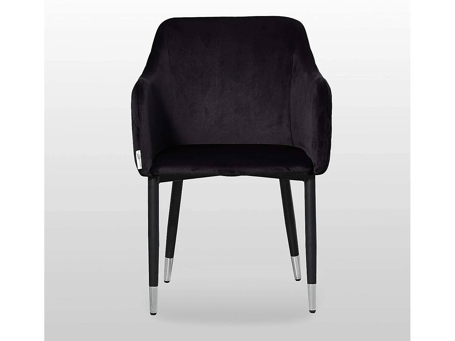 VERONA - Fauteuil en Velours - Style Vintage - Noir