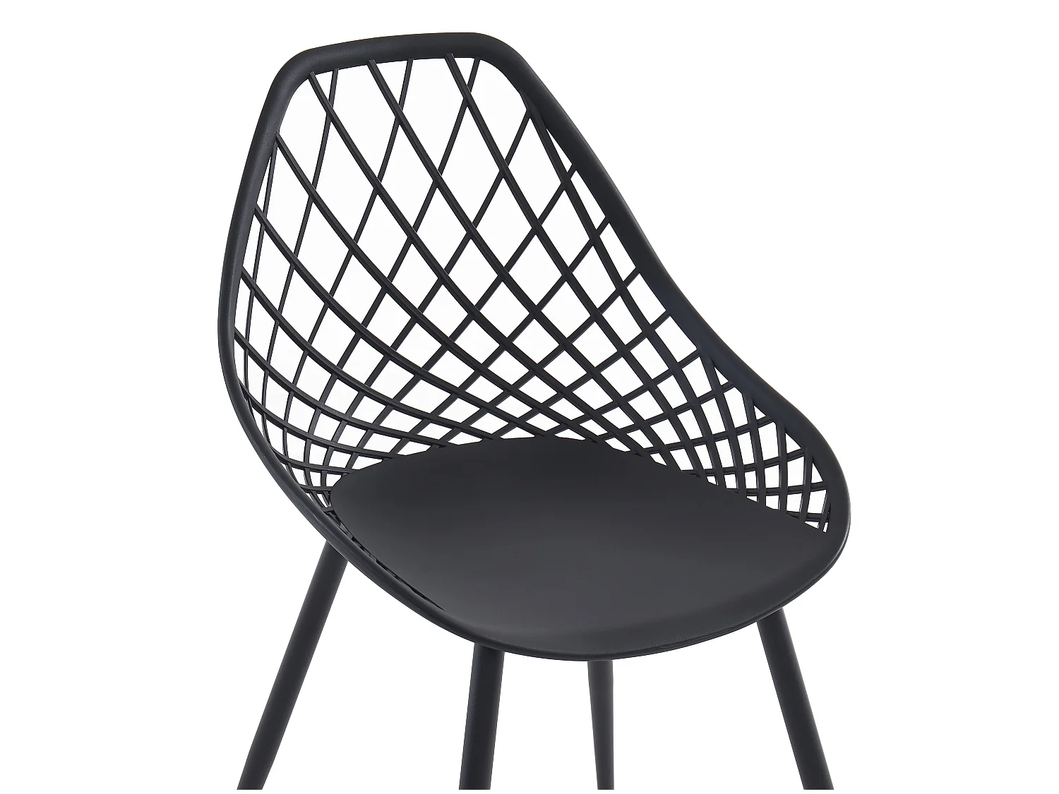 Lot de 2 chaises de jardin en polypropylène avec pieds en métal - Noir - MALAGA de MYLIA