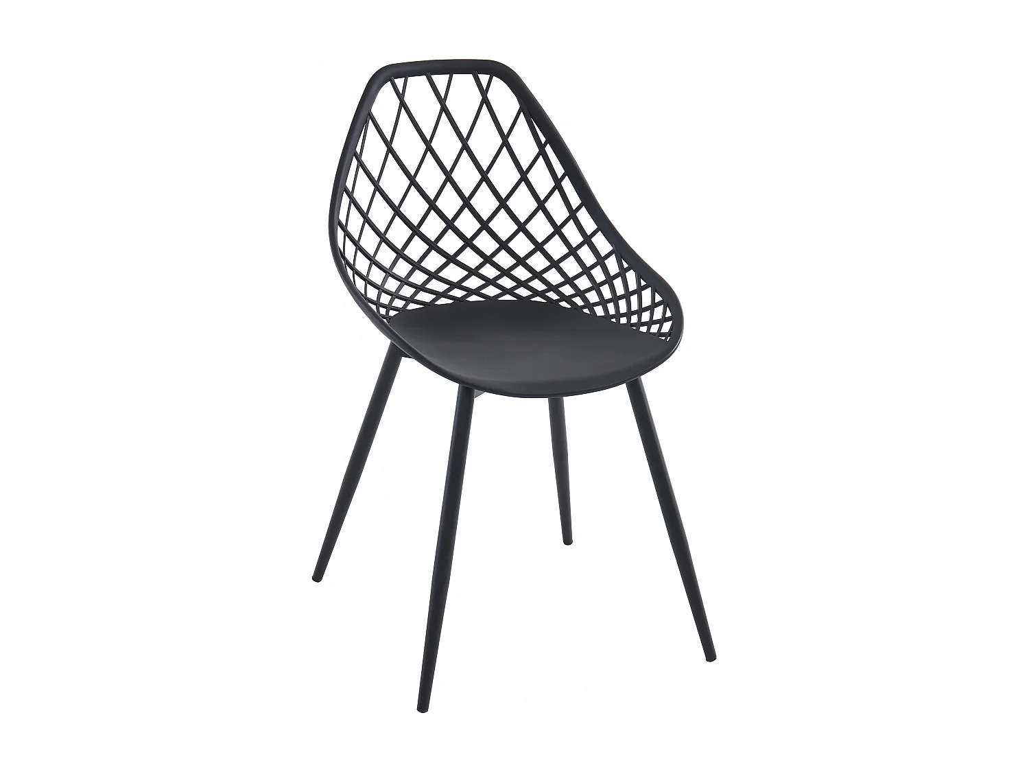 Lot de 2 chaises de jardin en polypropylène avec pieds en métal - Noir - MALAGA de MYLIA