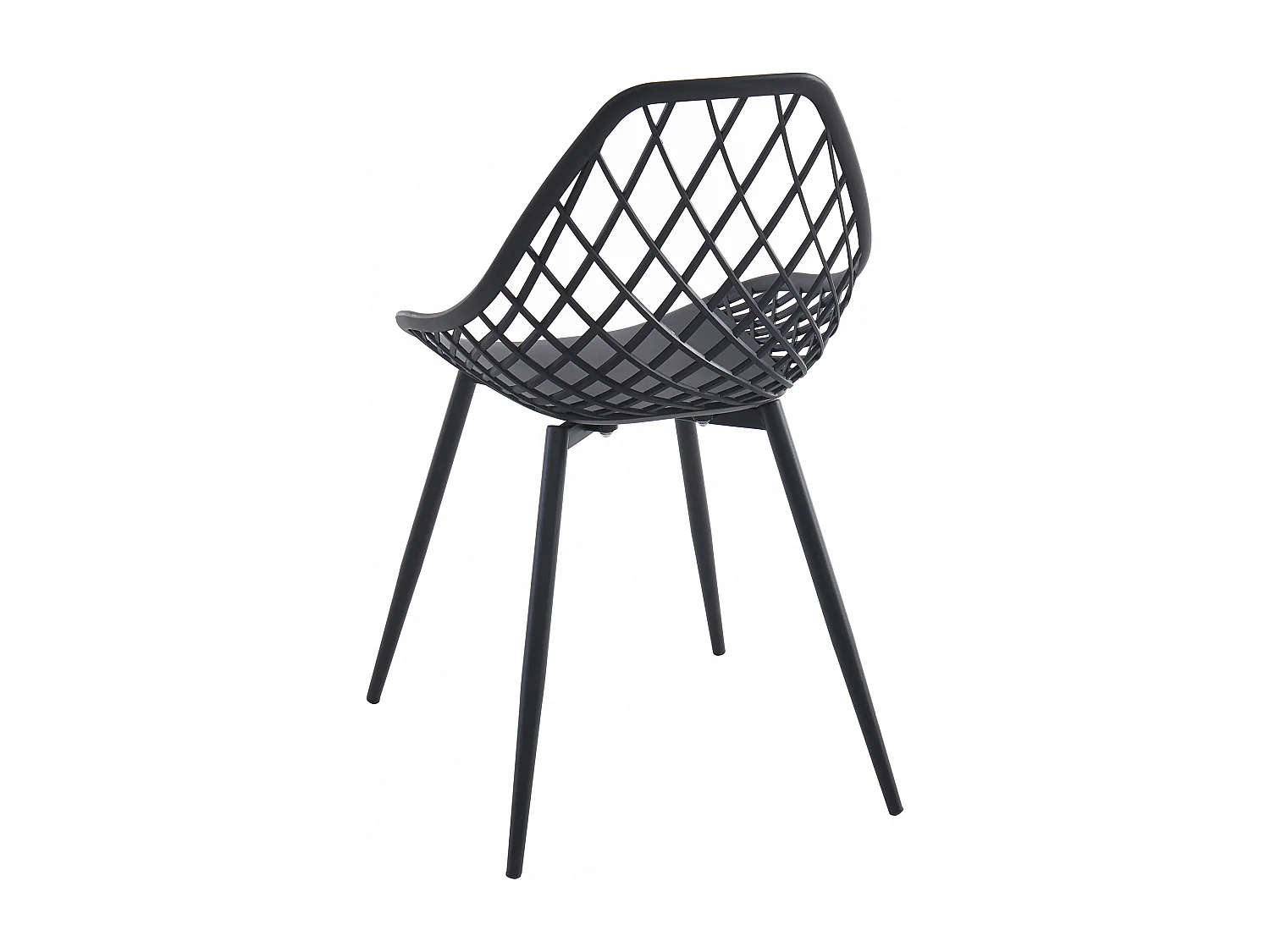 Lot de 2 chaises de jardin en polypropylène avec pieds en métal - Noir - MALAGA de MYLIA