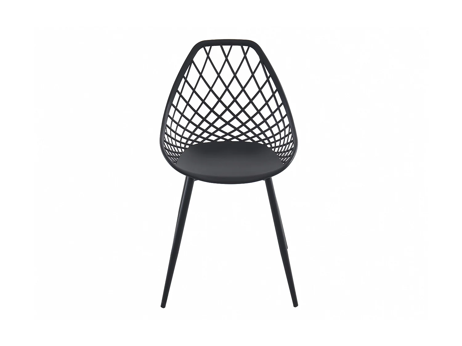 Lot de 2 chaises de jardin en polypropylène avec pieds en métal - Noir - MALAGA de MYLIA