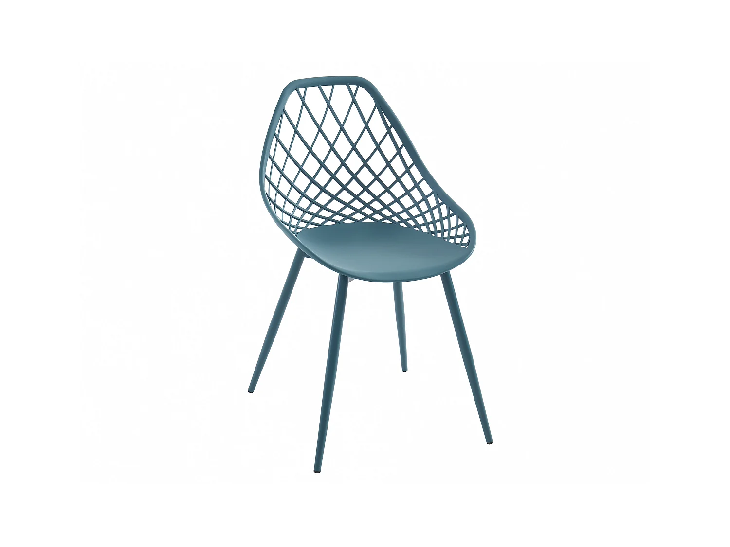 Juego de 2 sillas de jardín de polipropileno con patas de metal - Verde azulado - MALAGA